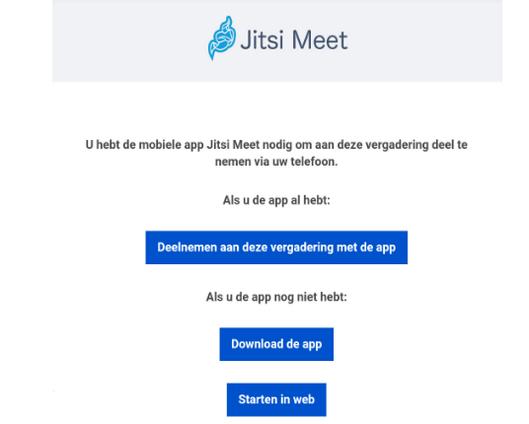 Stap 5: deelnemen aan de Medipro videovergadering met de Jitsi Meet-app
